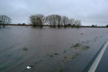 Se rompió una defensa y un pueblo quedó casi aislado por el agua