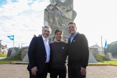 Fernández, Kicillof y Massa juntos en Necochea
