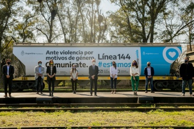Meoni y Gómez Alcorta presentaron Campaña de Difusión de la Línea 144 en trenes