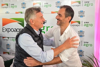 Petrecca acompañó a Jorge y Mauricio Macri en Expoagro
