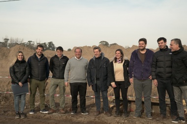 Recoulat recorrió la obra de desagües pluviales