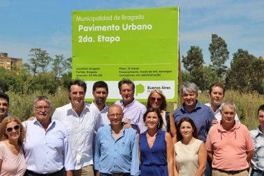 Gatica recibió a Bullrich en Bragado e inauguraron una obra de pavimentación