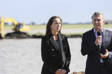 Macri y Vidal recorrieron la obra hidráulica de la Cuenca del Salado