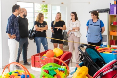 Petrecca recorrió obras y destacó el rol de los jardines maternales municipales