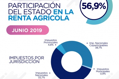En junio, un productor bonaerense destinó casi el 60% de su renta a pagar impuestos