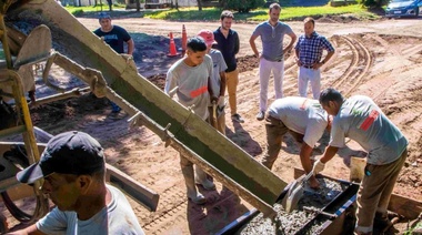 Petrecca recorrió una obra financiada por el municipio: "100% esfuerzo local"