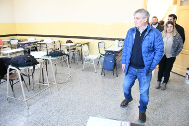 Britos recorrió obras de infraestructura escolar