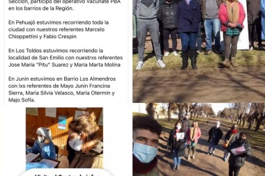 JxC General Viamonte criticó el "uso político" del FdT de la vacuna en la región