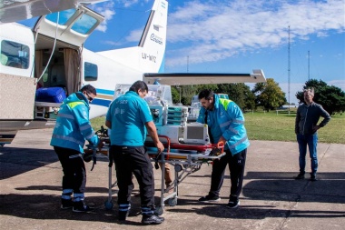 Se realizó el primer vuelo sanitario desde el aeródromo