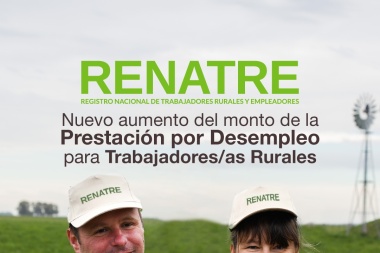 RENATRE aumentó la prestación por desempleo hasta $230.000 a partir de marzo