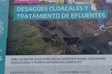 Lago mostró avances en dos obras de saneamiento cloacal en localidades de Alberti