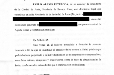 El gobierno de Junín presentó una denuncia por presuntos delitos contra la salud pública