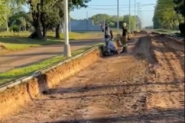 Avanza la obra de cordón cuneta en la localidad arenalense de La Trinidad