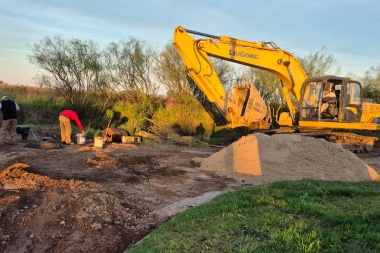 Avanza la obra de cordón cuneta y desagües pluviales en Barrio Bonito