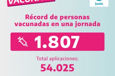 Región Sanitaria III informó que en Junín se alcanzó a 1807 vecinos vacunados en un día