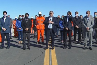 Alberto Fernández estuvo en Junín junto a Kicillof y Katopodis inaugurando el tramo Chacabuco-Junín