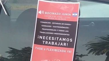 Comerciantes realizaron un bocinazo en Junín reclamando flexibilizaciones para poder trabajar