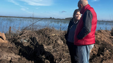 Para analizar la situación hídrica, Gentile visitó Facundo Quiroga