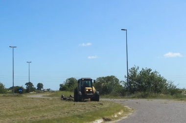 Se realizan trabajos de desmalezamiento en la Ruta 46