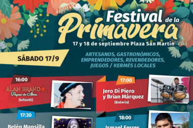 Este sábado comienza en Chacabuco el Festival de la Primavera