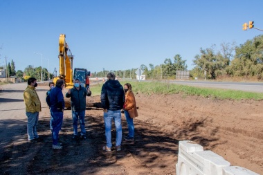 Funcionarios municipales recorrieron las obras de la Autopista 7 junto a autoridades de Vialidad Nacional