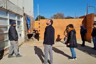 Reynoso recorrió obras en una localidad de Rivadavia