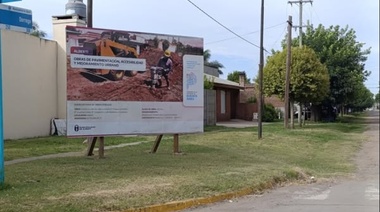 En Alberti avanzan obras de extensión de pavimento