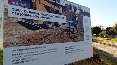 Lago, con críticas al gobierno nacional, presentó obras de pavimento