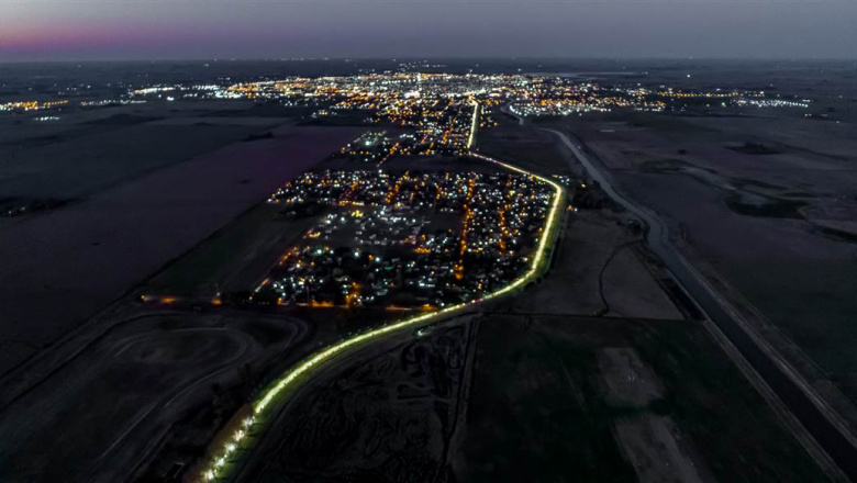 Quedó iluminado el Camino al Parque Natural Laguna de Gómez