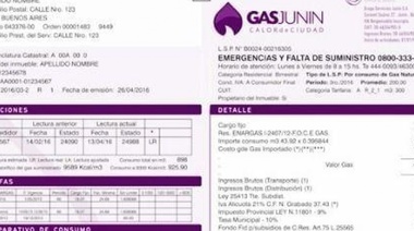 Rige la opción para pagar en tres cuotas el 25% del consumo  invernal de gas