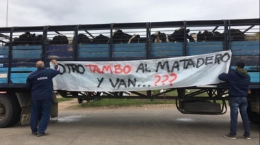 Fuerte y llamativa protesta de tamberos para pedirle al Gobierno soluciones
