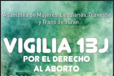 Organizan vigilia en la "Casa del Pueblo" de Junín esperando la despenalización del aborto