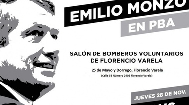 Emilio Monzó regresa a la Provincia y el conurbano será el inicio de una serie de actos