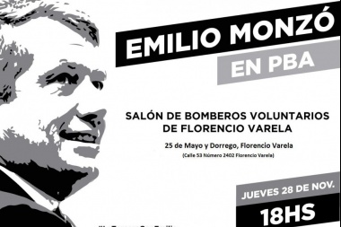 Emilio Monzó regresa a la Provincia y el conurbano será el inicio de una serie de actos