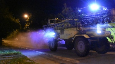 En Chivilcoy realizaron tareas de desinfección en las calles