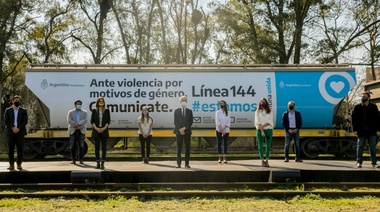 Meoni y Gómez Alcorta presentaron Campaña de Difusión de la Línea 144 en trenes