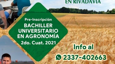 Abren la pre inscripción para la carrera de agronomía en Rivadavia