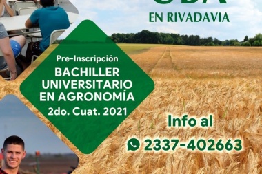 Abren la pre inscripción para la carrera de agronomía en Rivadavia