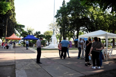 La salida de Gabinete tuvo lugar en la Plaza Bernardino Rivadavia de Moquehuá