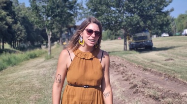 Bozzano recorrió la obra de la bicisenda a la Laguna