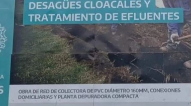 Lago mostró avances en dos obras de saneamiento cloacal en localidades de Alberti