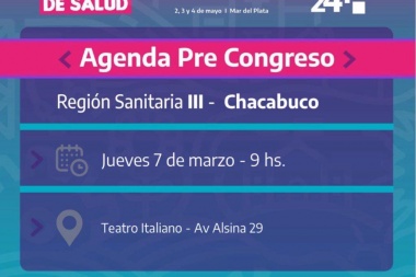 Se realizará el Pre-Congreso Provincial de Salud en Chacabuco
