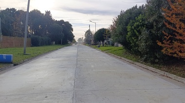 Avanzan obras en Alberti: Cordón cuneta y pavimento