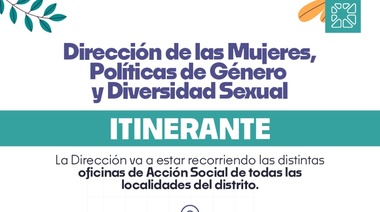Dirección de Género será itinerante en las oficinas de Acción Social de las localidades