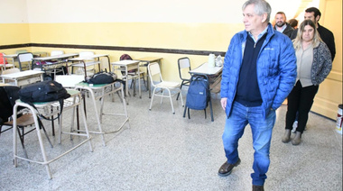 Britos recorrió obras de infraestructura escolar