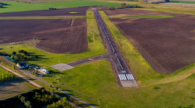 La pista del Aeródromo de Junín más cerca del balizamiento