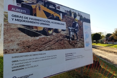 Lago, con críticas al gobierno nacional, presentó obras de pavimento