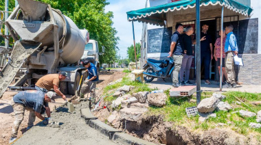Fiorini reafirma la inversión en obra pública y avanza el cordón cuneta