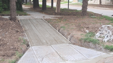 Alberti avanza con veredas accesibles y pavimento para conectar a todos los vecinos
