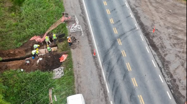 Obra de gas para Mechita: se ejecutan tareas en el cruce de la Ruta 5